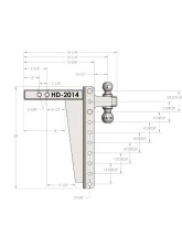 BulletProof Hitches BulletProof 2.0" Heavy Duty 14" Drop/Rise Hitch, 22,000 lb Capacity                                     - HD2014 - Image 8