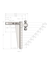 BulletProof Hitches BulletProof 2.0" Heavy Duty 16" Drop/Rise Hitch, 22,000 lb Capacity                                     - HD2016 - Image 8