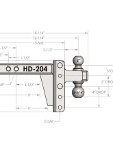 BulletProof Hitches BulletProof 2.0" Heavy Duty 4" Drop/Rise Hitch, 22,000 lb Capacity                                     - HD204 - Image 9