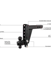 BulletProof Hitches BulletProof 2.0" Heavy Duty 8" Drop/Rise Hitch, 22K Capacity                                     - HD208 - Image 8