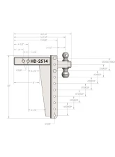 BulletProof Hitches BulletProof 2.5" Heavy Duty 14" Drop/Rise Hitch, 22,000 lb Capacity                                     - HD2514 - Image 8