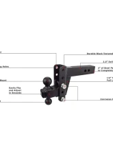 BulletProof Hitches BulletProof 2.5" Heavy Duty 4" Drop/Rise Hitch 22K Capacity                                     - HD254 - Image 8