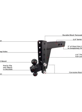 BulletProof Hitches BulletProof 2.5" Heavy Duty 8" Drop/Rise Hitch, 22,000 lb Capacity                                     - HD258 - Image 8
