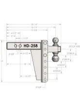 BulletProof Hitches BulletProof 2.5" Heavy Duty 8" Drop/Rise Hitch, 22,000 lb Capacity                                     - HD258 - Image 9