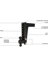 BulletProof Hitches BulletProof 3.0" Heavy Duty 12" Drop/Rise Hitch 22K Capacity                                     - HD3012 - Image 7