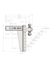 BulletProof Hitches BulletProof 3.0" Heavy Duty 12" Drop/Rise Hitch 22K Capacity                                     - HD3012 - Image 8