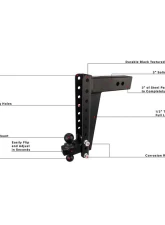 BulletProof Hitches BulletProof 3.0" Heavy Duty 14" Drop/Rise Hitch, 22K Towing Capacity                                     - HD3014 - Image 7
