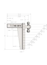 BulletProof Hitches BulletProof 3.0" Heavy Duty 14" Drop/Rise Hitch, 22K Towing Capacity                                     - HD3014 - Image 8