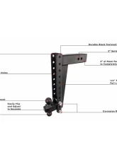 BulletProof Hitches BulletProof 3.0" Heavy Duty 16" Drop/Rise Hitch, 22K Capacity                                     - HD3016 - Image 7