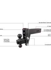 BulletProof Hitches BulletProof 3.0" Heavy Duty 4" Drop/Rise Hitch, 22,000 lb Capacity                                     - HD304 - Image 7