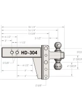 BulletProof Hitches BulletProof 3.0" Heavy Duty 4" Drop/Rise Hitch, 22,000 lb Capacity                                     - HD304 - Image 8