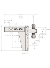 BulletProof Hitches BulletProof 3.0" Heavy Duty 8" Drop/Rise Hitch, 22,000 lb Capacity                                     - HD308 - Image 8
