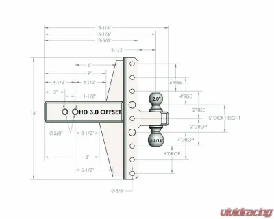 BulletProof Hitches BulletProof 3.0" Heavy Duty 4" & 6" Offset Hitch, 22K Towing Capacity - HD30OFFSET