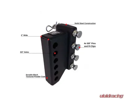 BulletProof Hitches Heavy Duty Weight Distribution Adapter, 2" Wide, 6,500 lbs Rated - HDWDA