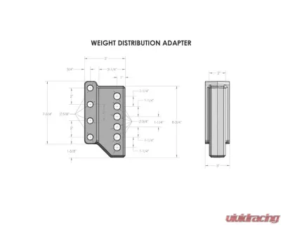 BulletProof Hitches Heavy Duty Weight Distribution Adapter, 2" Wide, 6,500 lbs Rated - HDWDA