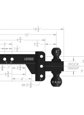 BulletProof Hitches BulletProof 2.0" Light Duty 2" Drop/Rise Hitch for UTV, Jeep, SUV, F150                                     - LD202 - Image 7
