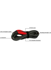 BulletProof Hitches BulletProof Light Duty 1/2" x 20' Kinetic Recovery Rope, 7700 lb Strength, Black                                     - LDKINETICROPE - Image 10