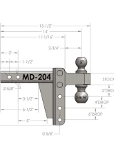BulletProof Hitches BulletProof 2.0" Medium Duty 4" Drop/Rise Hitch, 14K Capacity                                     - MD204 - Image 7