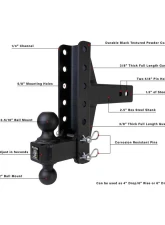 BulletProof Hitches BulletProof 2.5" Medium Duty 4" & 6" Offset Hitch, 14,000 lb Capacity                                     - MD25OFFSET - Image 7