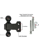 BulletProof Hitches BulletProof Medium Duty 2" & 2-5/16" Dual Ball Hitch, Steel Construction                                     - MDDUALBALL - Image 4