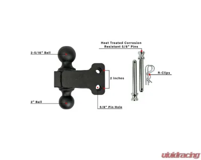 BulletProof Hitches BulletProof Medium Duty 2" & 2-5/16" Dual Ball Hitch, Steel Construction - MDDUALBALL