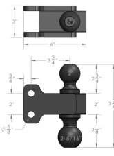BulletProof Hitches BulletProof Medium Duty 2" & 2-5/16" Dual Ball Hitch, Steel Construction                                     - MDDUALBALL - Image 5