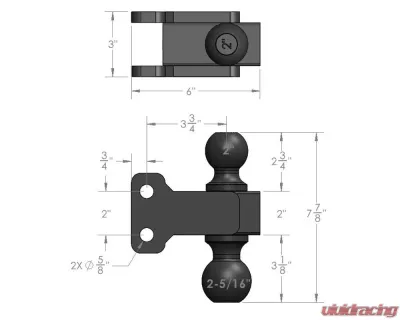 BulletProof Hitches BulletProof Medium Duty 2" & 2-5/16" Dual Ball Hitch, Steel Construction - MDDUALBALL