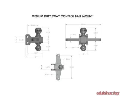 BulletProof Hitches BulletProof Medium Duty Sway Control Ball Mount, Dual 2"/2-5/16" Balls, 14K lbs - MDSWAYCONTROLBALL