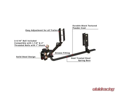 BulletProof Hitches BulletProof Medium Duty Weight Distribution System, 14,000 lbs Capacity - MDWD