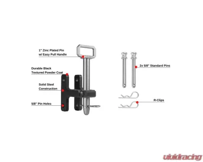 SINGLETANG BulletProof Heavy Duty Single Tang Clevis with 1" Pin, 22,000 lbs Capacity - SINGLETANG