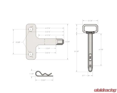 SINGLETANG BulletProof Heavy Duty Single Tang Clevis with 1" Pin, 22,000 lbs Capacity - SINGLETANG