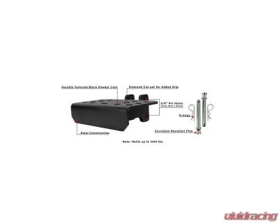 BulletProof Hitches BulletProof Hitch Step Attachment, 1,000 lb Capacity, Heavy-Duty Steel - STEP