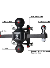 BulletProof Hitches Heavy Duty Sway Control Dual Ball Mount, 2" & 2-5/16" Balls, Solid Steel                                     - SWAYCONTROLBALL - Image 6