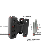 BulletProof Hitches BulletProof Medium Duty Weight Distribution Adapter, 2" Wide, 6,500 lbs Rated                                     - WEIGHTDIST - Image 3