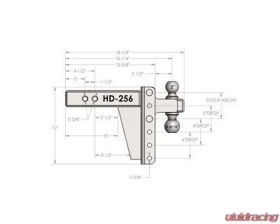 BulletProof Hitches BulletProof 2.5" Shank Heavy Duty 6" Drop/Rise Hitch for 2010+ 2500/F250 - HD256
