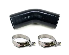 System1 Designs 45 Degree Black Silicone Coupler Turbo Intake Pipe w/ 2x T-Bolt Clamps