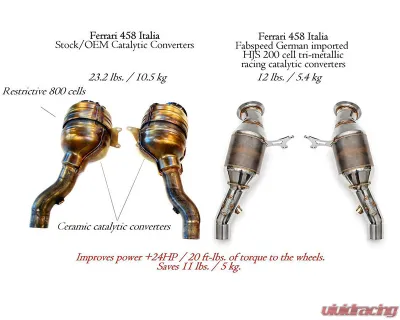 Fabspeed Sport Catalytic Converters Ferrari 458 Italia 2010-2015 - FS.FER.458.SC