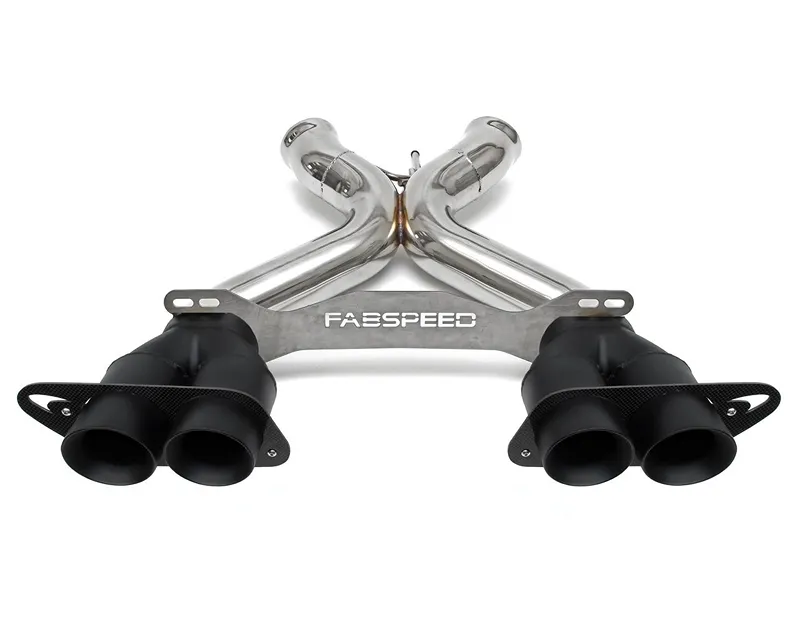Fabspeed Supersport X-Pipe Exhaust System w/ Black OEM Style Tips McLaren MP4-12C 2011-2014 - FS.MCL.12C.SSXOB
