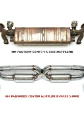 Fabspeed X-Pipe Exhaust System w/Satin Black Tips Porsche 991 Carrera 2012-2016                                     - FS.POR.991.SSXB - Image 2