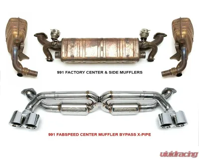 Fabspeed X-Pipe Exhaust System w/Satin Black Tips Porsche 991 Carrera 2012-2016 - FS.POR.991.SSXB