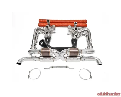 Fabspeed RSR Header Muffler Kit w/ Heat Exchange & Sport Cat Upgrade Porsche 993 Carrera 1994-1998 - FS.POR.993.RSRWHSC