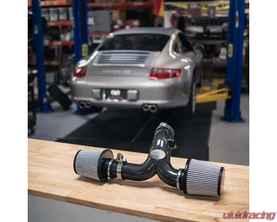 Fabspeed Carbon Fiber Competition Air Intake System w/ GT3 82mm Throttle Body Adapter Porsche 997 Carrera 2005-2008 - FS.POR.997.COMPAIGT3