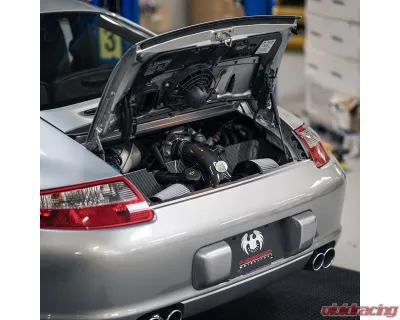 Fabspeed Carbon Fiber Competition Air Intake System w/ GT3 82mm Throttle Body Adapter Porsche 997 Carrera 2005-2008 - FS.POR.997.COMPAIGT3