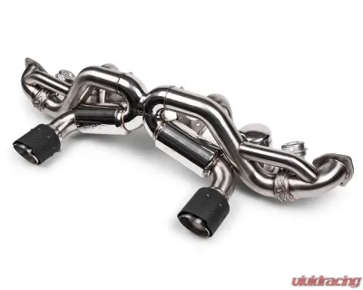Fabspeed Valvetronic X-Pipe Catback Exhaust System w/ Carbon Fiber Tips Porsche 718 Cayman GT4 RS 2022+ - FS.POR.718GT4RS.VLVCF