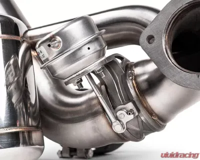 Fabspeed Valvetronic X-Pipe Catback Exhaust System w/ Brushed Stainless Single Wall Tips Porsche 718 Cayman GT4 RS 2022+ - FS.POR.718GT4RS.VLVBS
