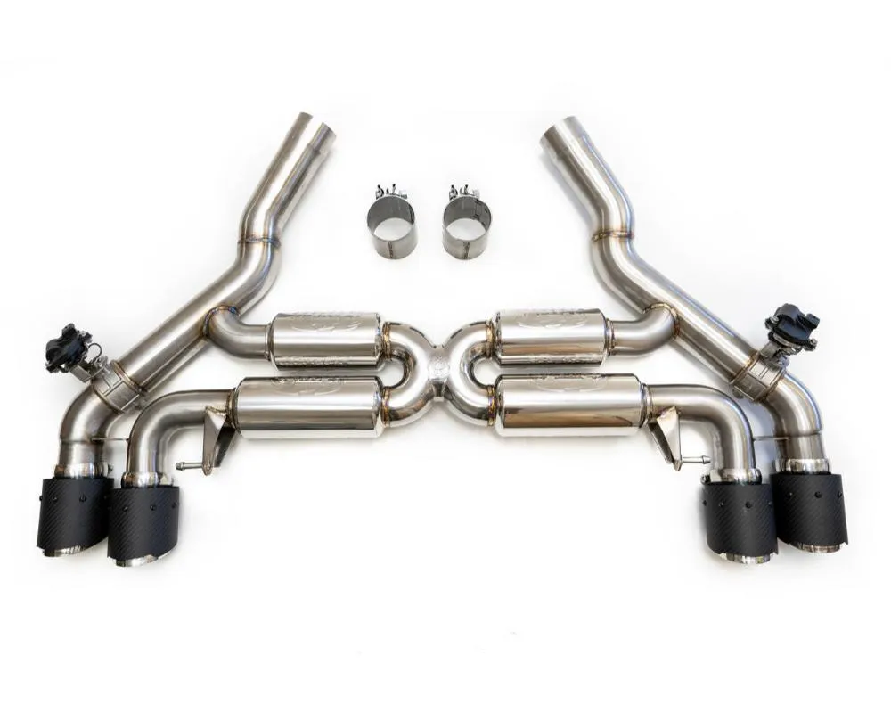 Fabspeed Valvetronic Exhaust System w/ Carbon Fiber Quad Style Tips BMW M5 F90 2017+ - FS.BMW.F90.VLVC