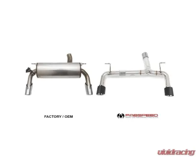 Fabspeed Muffler Bypass Exhaust w/ Satin Black Tips, M Performance Diffuser & Resonator Bypass Midpipe BMW M235i F22 AWD 2014-2016 - FS.BMW.M235.MBECBABMP