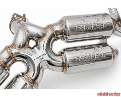Fabspeed Supersport X- Pipe Exhaust System w/ Satin Black Tips Ferrari F355 5.2 1996-1999 - FS.FER.35552.SSXB