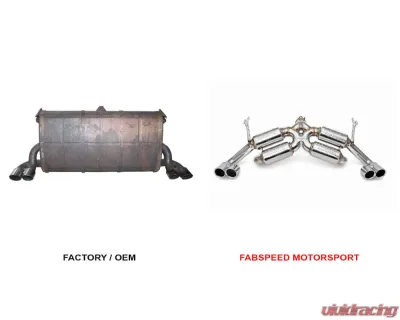 Fabspeed Supersport X- Pipe Exhaust System w/ Satin Black Tips Ferrari F355 5.2 1996-1999 - FS.FER.35552.SSXB
