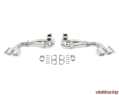 Fabspeed Satin Black Deluxe Quad-Style Tips Ferrari F430 2005-2009 - FS.FER.430.QDTWOVB